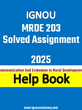 IGNOU MRDE 203 Solved Assignment 2025